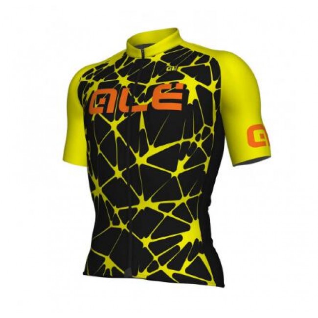 ALE SOLID Cracle Fluo yellow Fahrradbekleidung Radtrikot WTUHS ALE SOLID Cracle Fluo yellow Fahrradbekleidung Radtrikot WTUHS