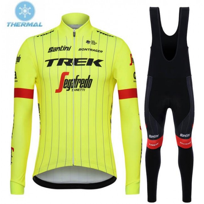 Trek Segafredo 2018 thermaal fluo gelb Fahrradbekleidung Set Langarmtrikot+Lange Trägerhose ZM9ZR Trek Segafredo 2018 thermaal fluo gelb Fahrradbekleidung Set Langarmtrikot+Lange Trägerhose ZM9ZR