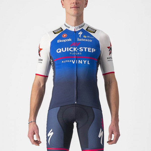 Quick Step-Alpha Vinyl 2022 Competizione Radtrikot kurzarm-Radsport-Profi-Team Quick Step-Alpha Vinyl 2022 Competizione Radtrikot kurzarm-Radsport-Profi-Team